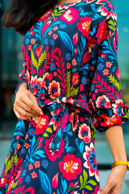 Black Flora Dress