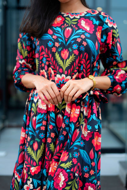 Black Flora Dress