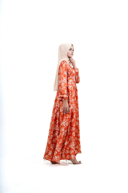 orange-modest-long-dress-rustic-chic