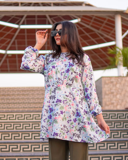 Blue Floral Tunic