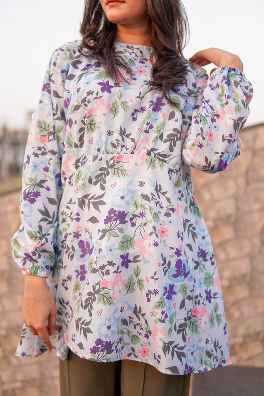 Blue Floral Tunic