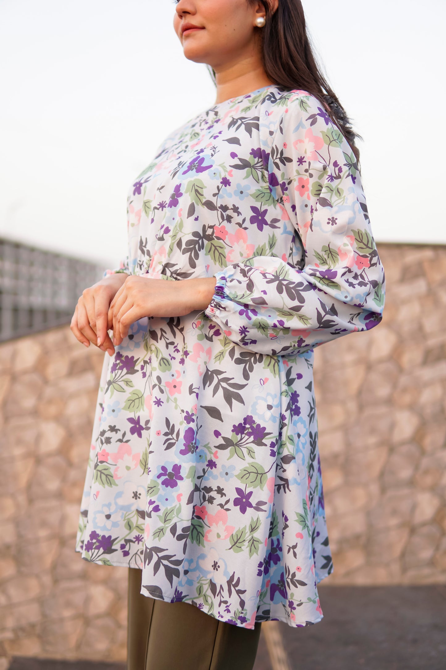 Blue Floral Tunic