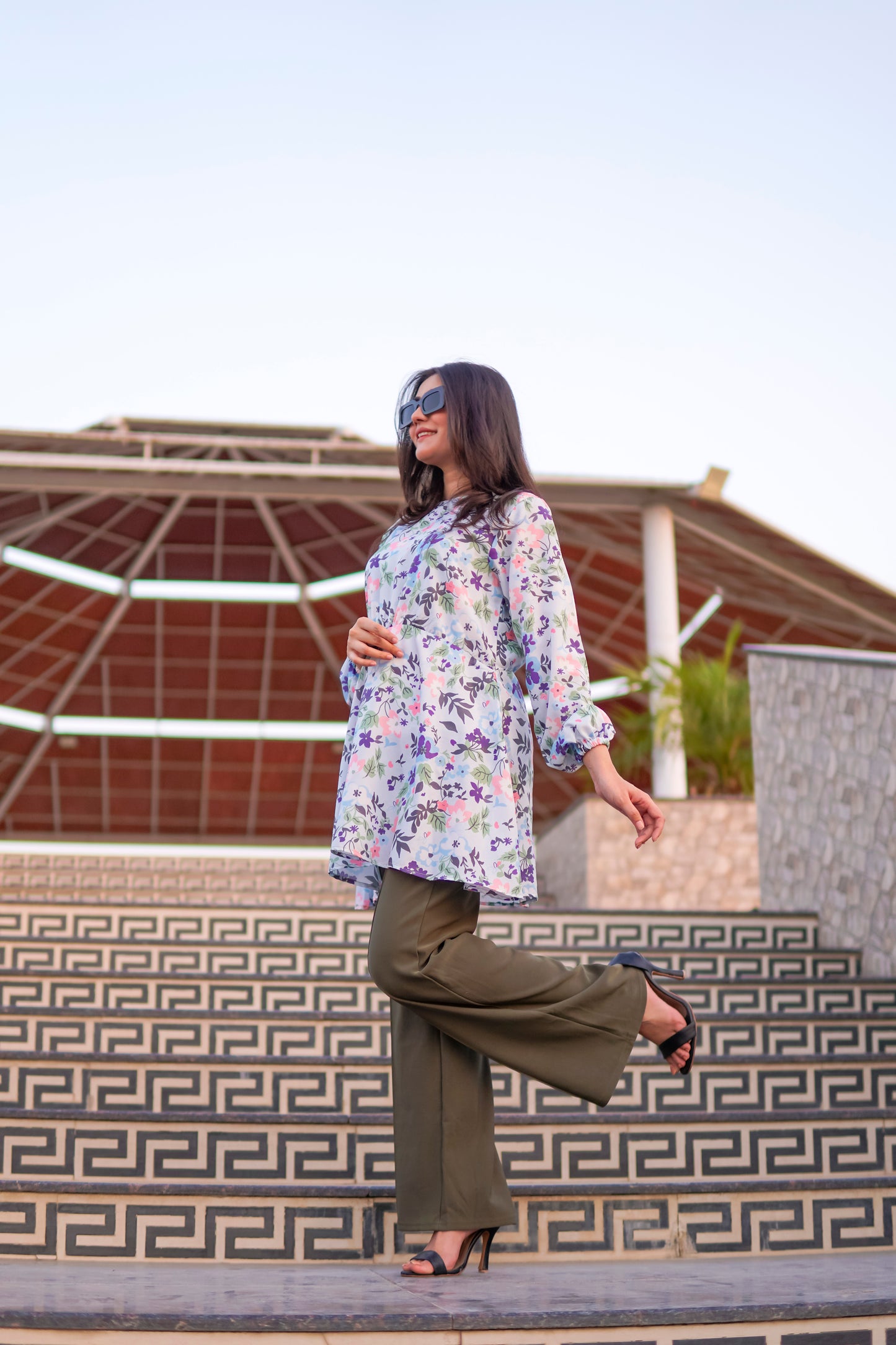 Blue Floral Tunic