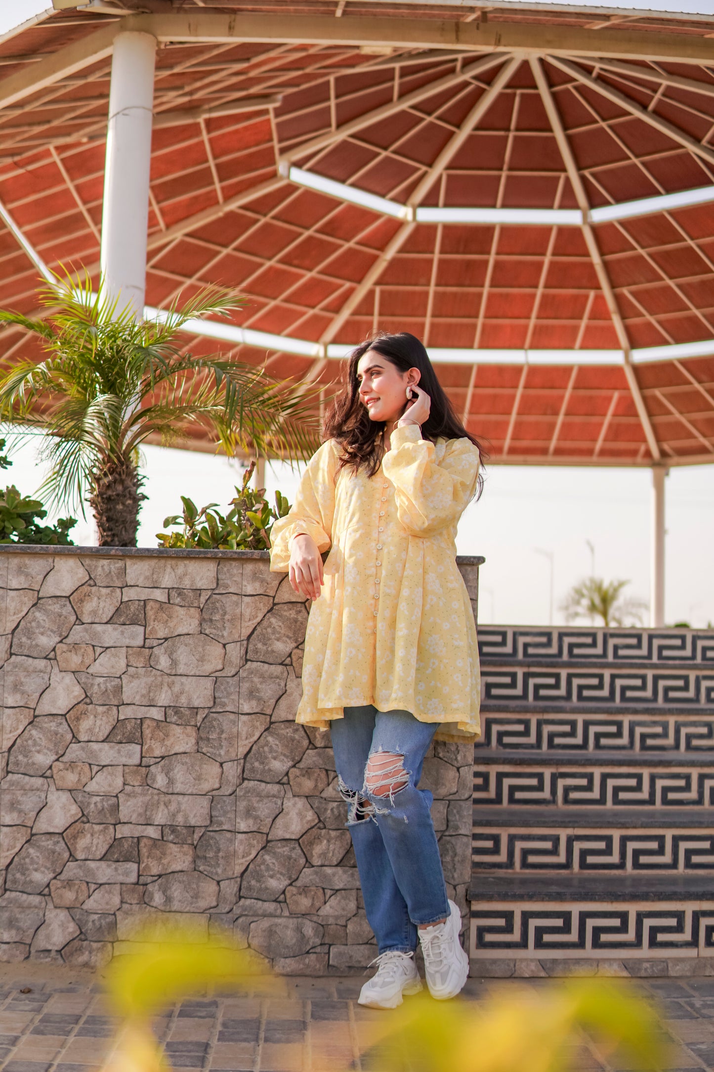 Yellow Button-Down Tunic